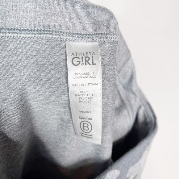 Athleta Girl Large 12 Gray Camo Printed Chit Chat Capri Leggings Workout Active - Picture 8 of 11